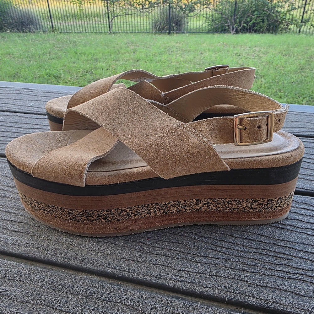 Nordstrom Tan Platform Sandals